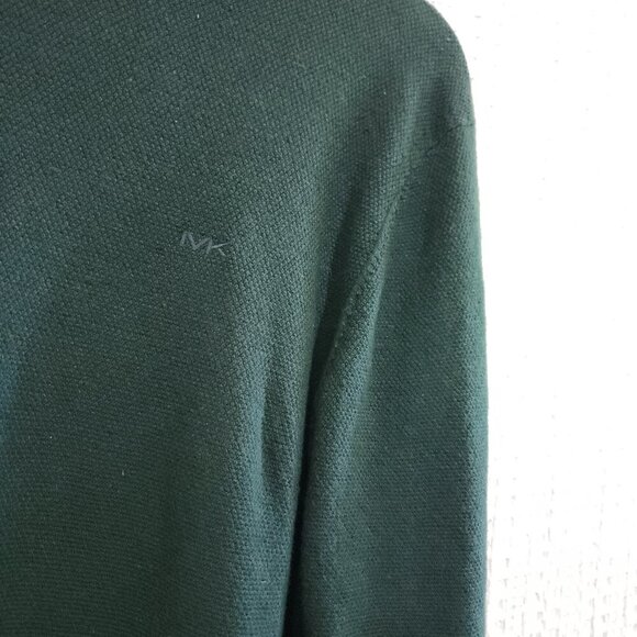 Michael Kors Men's Dark Green Long Sleeve Light Weight Sweater Size Medium - Picture 6 of 10